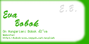 eva bobok business card